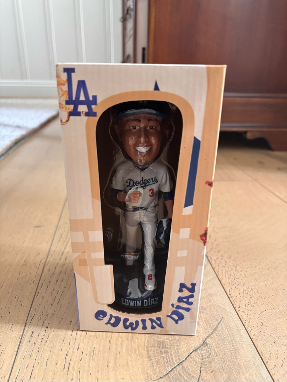 Edwin Diaz Dodgers Bobblehead - White & Blue